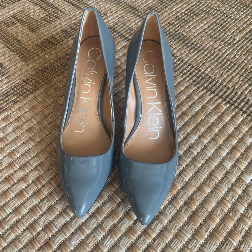 Calvin Klein Kirsten Dark Grey Patent Pumps